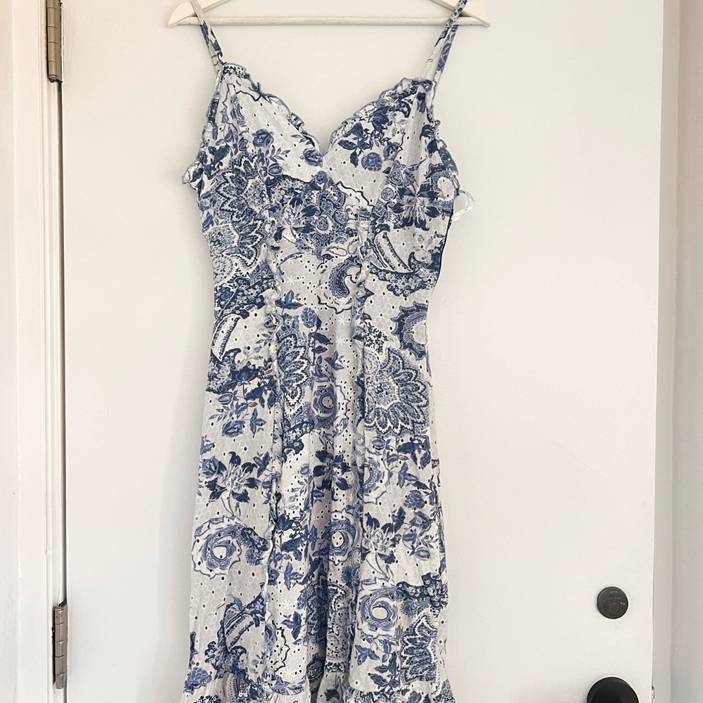 Guess Floral Blue and White Dress